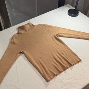 Chico's Camel Ribbed Turtleneck